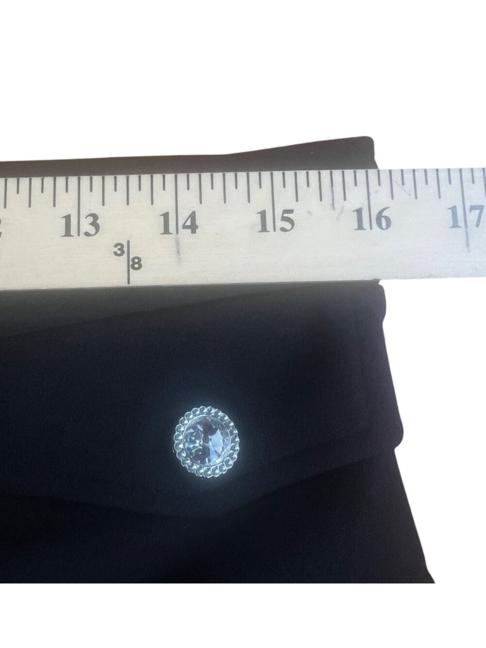 NYCC Black Pleated A-Line Skirt With Rhinestone Buttons & Waist Tie Size Medium - Picture 5 of 13